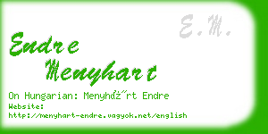 endre menyhart business card